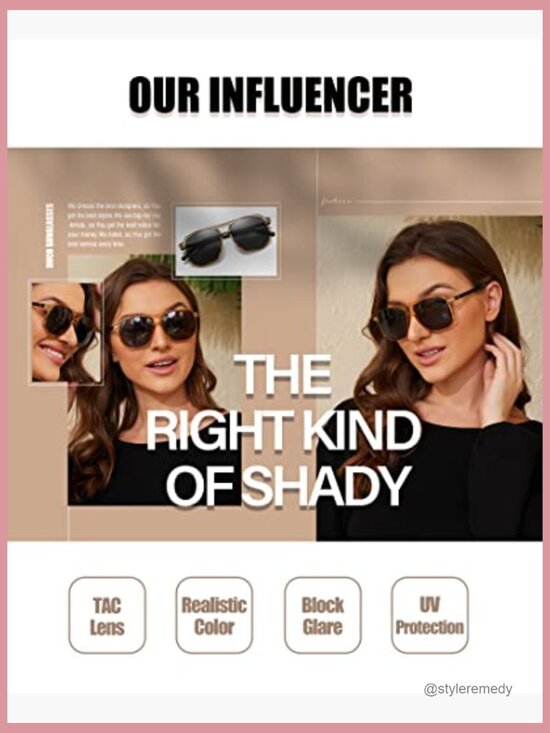 Polarized Square Aviator Sunglasses with Double Bridge TR90 Frame main image 5